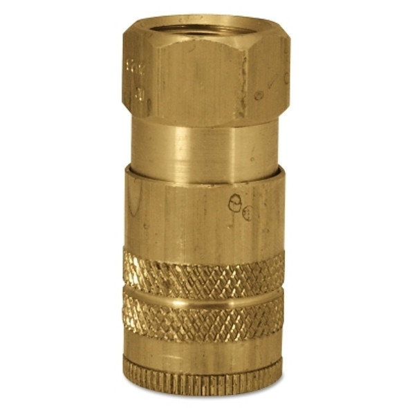 Air Chief Industrial Semi-Auto Coupler, Pipe Thread, 1/4 in Body Size, 3/8 in (NPT) F, Brass Air Chief Industrial Semi-Auto Coupler, Pipe Thread, 1/4 in Body Size, 3/8 in (NPT) F, Brass