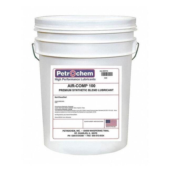 Petrochem Compressor Oil,5 gal.,Pail,Synthetic Oil AIR-COMP 100-005