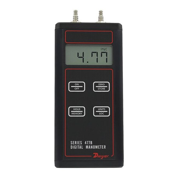 Handheld digital manometer, 0 to 40" w.c. (0 to 9.96 kPa)