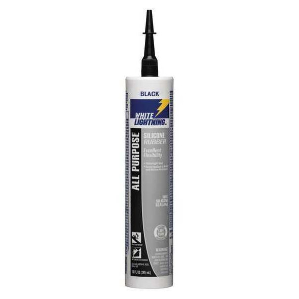 Multipurpose Silicone Sealant, 10 oz, Black, Temp Range -50 to 450 Degrees F