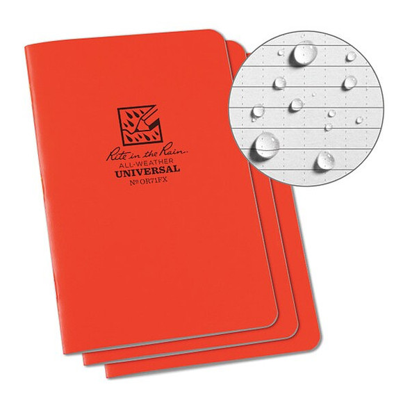 Rite in the Rain Notebook,Field Flex,4-1/8" x 7" Size,PK3 OR71FX