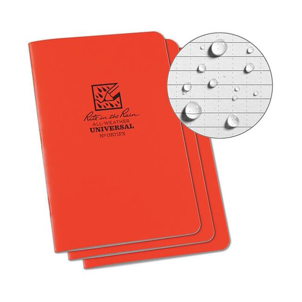 Rite in the Rain Notebook,Field Flex,4-1/8" x 7" Size,PK3 OR71FX