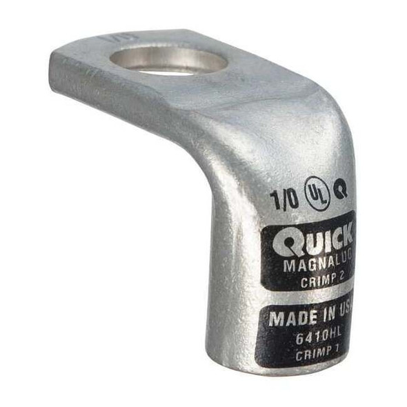 Lug Starter/Ground, 1/0 AWG Max, 1/2 in Stud, Standard Barrel, Copper, Black