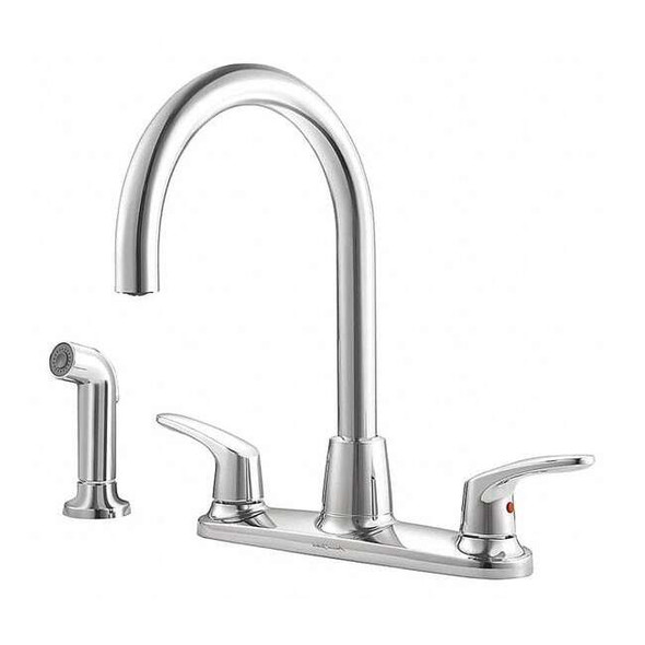 American Standard Gooseneck Kitchen Faucet, Manual, 8" Mount, 4 Hole 7074551.002