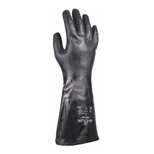 3416 Chemical Resistant Gloves, Neoprene, 14 in L, 67.32 mil, Black, XL, 1 PR