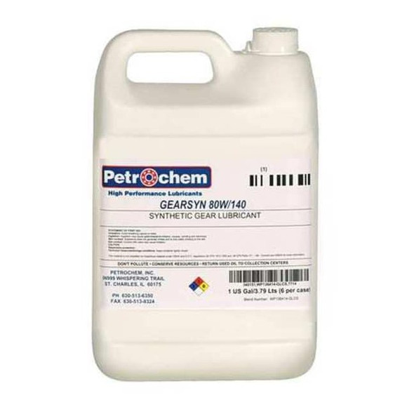 Petrochem 1 gal, Jug, Synthetic, Amber GEARSYN 80W-140-001