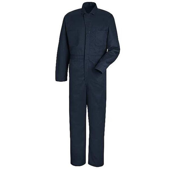 CC14 Coverall, Cotton, 8.5 oz Fabric Weight, 31 1/2 in Inseam, Navy, 44 Regular