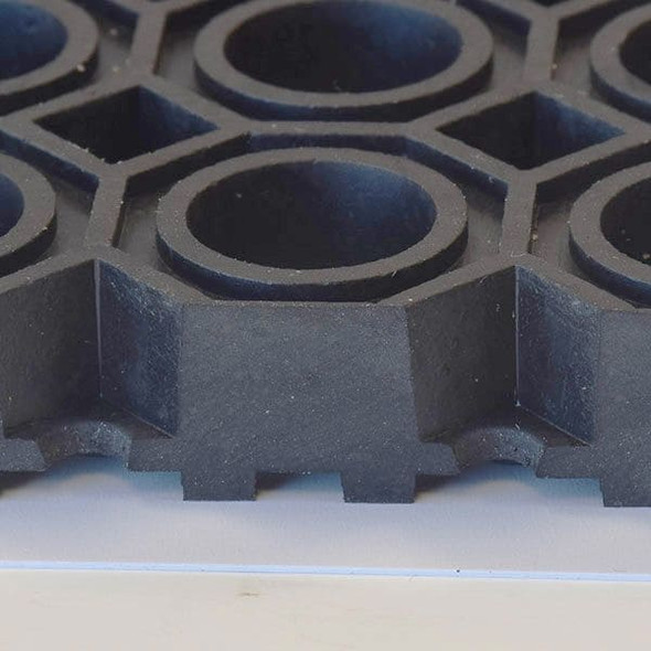 Notrax Drainage Entrance Mat, Rubber, 5/32 in Thick, Black, 4 ft W x 6 ft L 599S0046BL