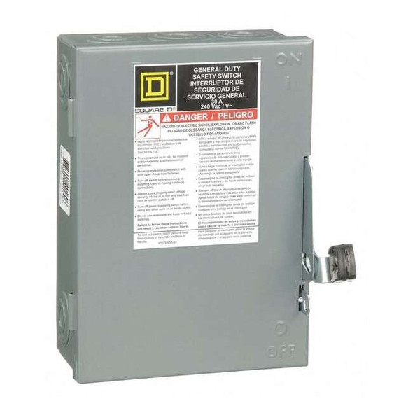 Square D Nonfusible, Safety Switch, General Duty, 240 V, 3PST DU321