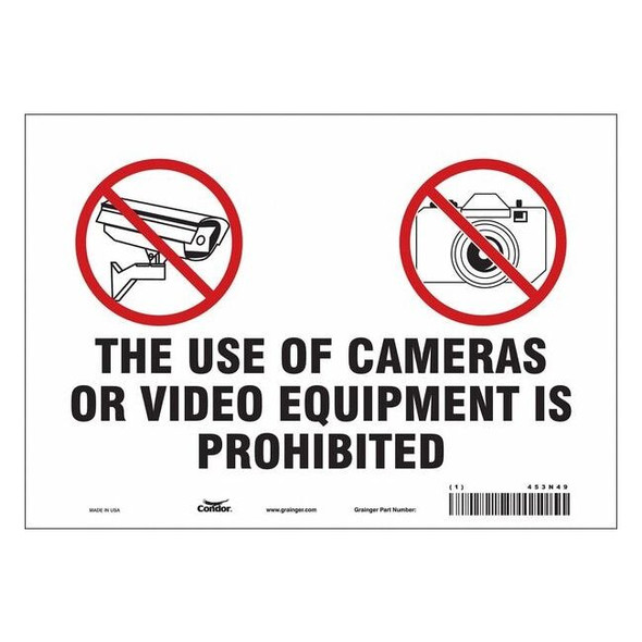 Security Sign, 7 in H, 10 in W, Vinyl, Vertical Rectangle, English, 453N49