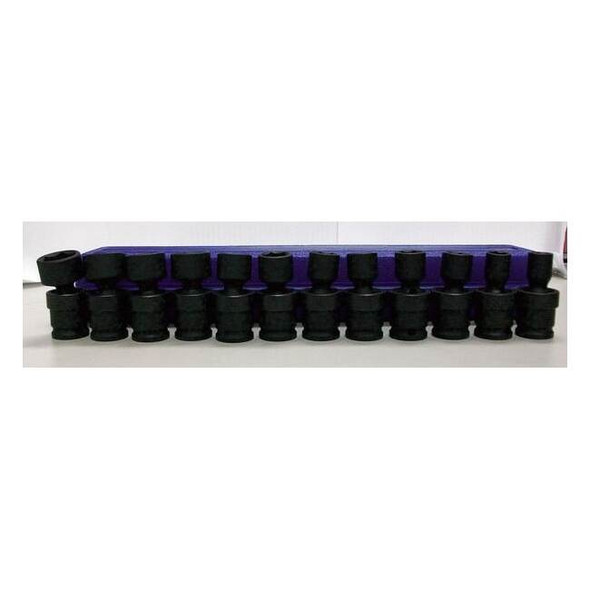 Westward 3/8" Drive Impact Socket Set, SAE, 12 pcs, Black Oxide 4PRE9