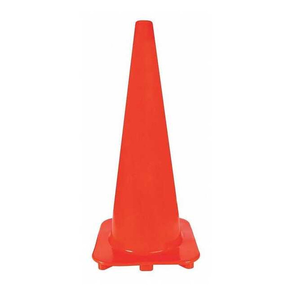 Traffic Cone, PVC, Non-Reflective, 28 in Height, 5 lb, Orange