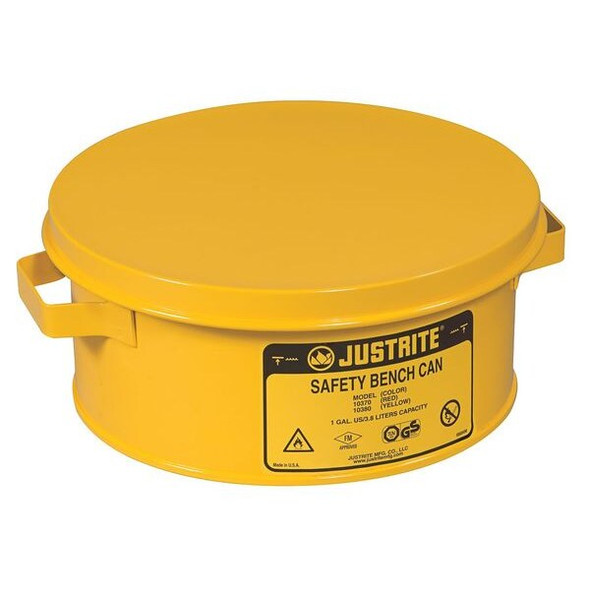 Bench Can 1 gal Steel Can, Steel Plunger, 7 1/2 in Dasher Plate Dia., Yellow