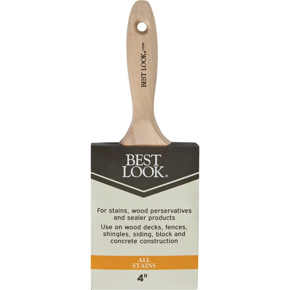 Best Look 4 In. Polyester Staining & Waterproofing Stain Brush 772282 772282