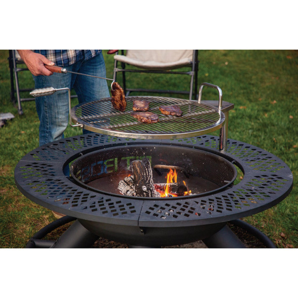 Pit Boss 2-In-1 24 In. Black Round Fire Pit & Grill 10730 870319
