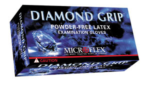 Diamond Grip Powder-Free Latex Examination Gloves, Natural, Medium MF300M