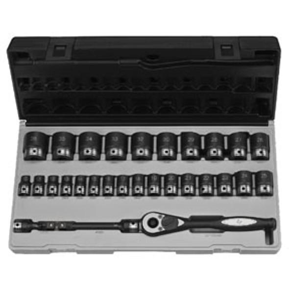 29-Piece 1/2 in. Drive 6-Point Metric Duo Impact Socket Set 82629M