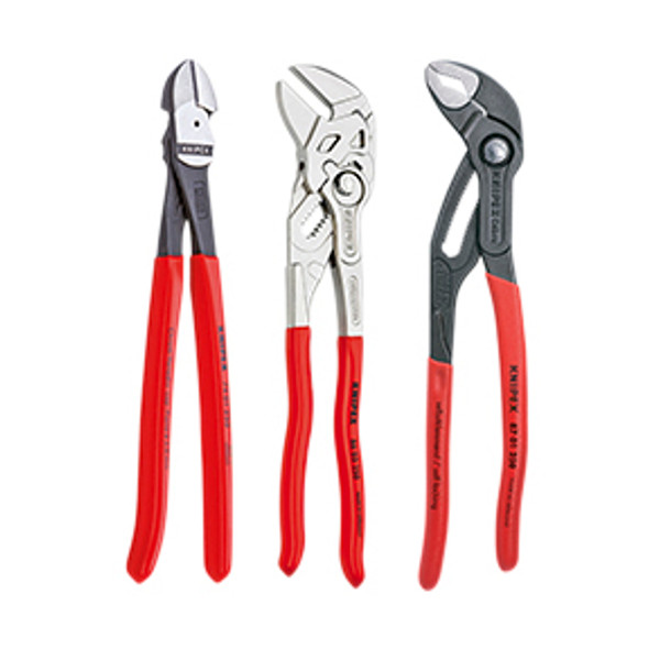 3 Pc. 10" Pliers Set - Cobra Water Pump Pliers, Pliers Wrench & High Leverage Diagonal Cutter 9K0080117US