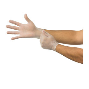 Derma Free Powder-Free Vinyl Examination Gloves, Clear, Large DF850L