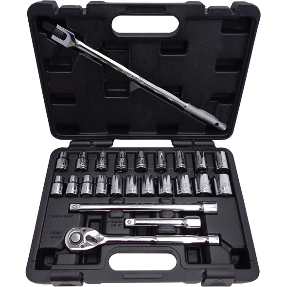 24 Pc. 1/2” Dr. 6-Point SAE/Metric Socket Set 1360