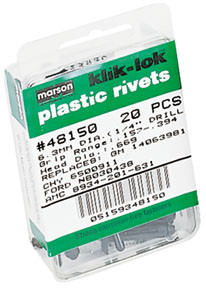 Klik Lock Plastic Rivets 6.3mm .158-.394 48150