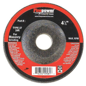 Depressed Center Grinding Wheels, Type 27, 4 1/2” x 1/8” x 5/8”-11NC 1423-3201