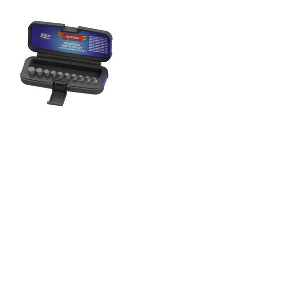 Half Cut Stubby Metric Hex Set 3/8" Square Drive, 10 Pc IMPACT-VM6