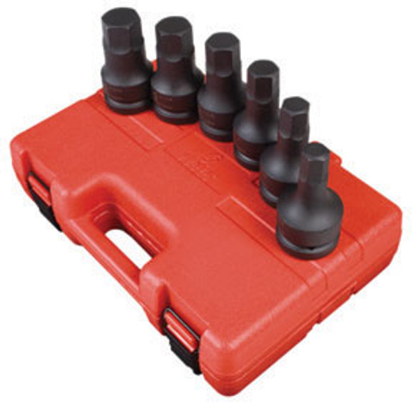 1" Dr SAE Hex Dr Impact Socket Set, 6Pc 5606