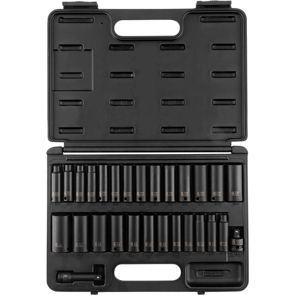 28 Pc. 3/8" Drive SAE & Metric Master Double Deep Impact Socket Set 3360DD