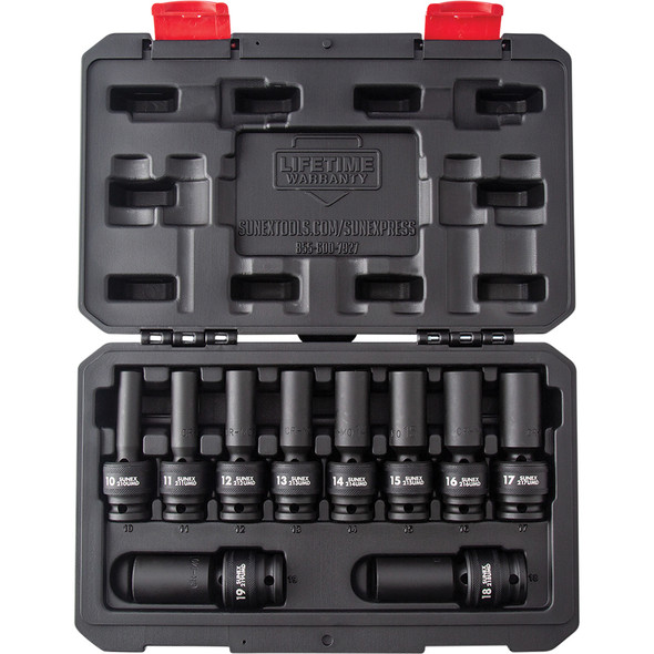 1/2" Drive, Metric Universal Deep Impact Socket Set, 10 Pc. 2658