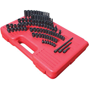 1/4" Drive SAE & Metric Master Impact Socket Set, 74 Pc. 1874