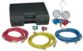 R12 & R134a Aluminum Manifold, Hose Set And Service Couplers 49134B