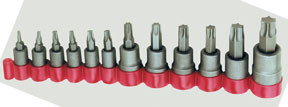12 pc. 1/4”, 3/8” and 1/2” Square Dr. Bulletproof Torx Bit Socket Set 6100