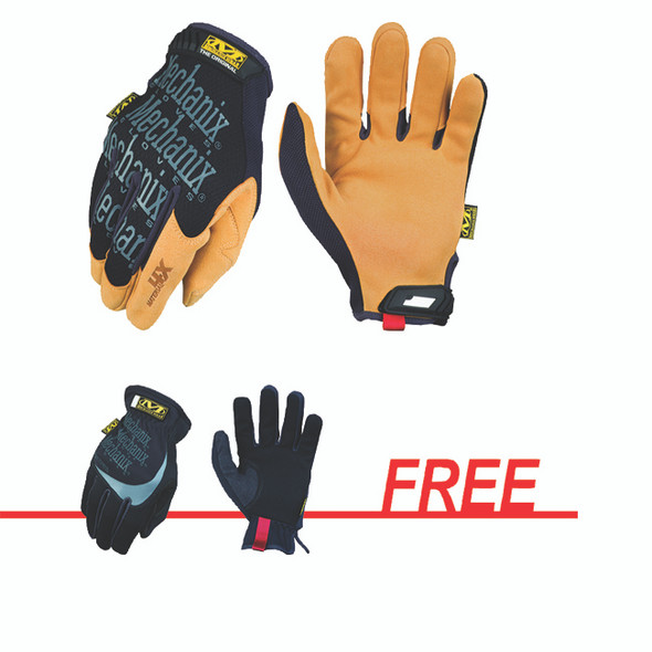 Material4X Original Gloves, Black, Medium with FREE FastFit Elastic Cuff Gloves, Black, Medium M2P-08-009
