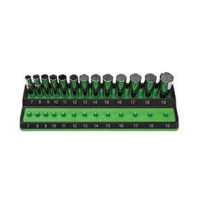 3/8IN Peg Socket Holder, metric, green PSH38M-GRN