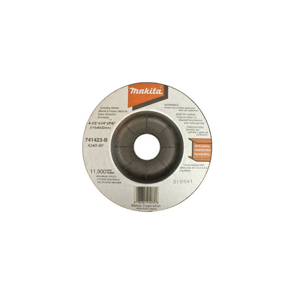 4?1/2" x 7/8" x 1/4" Grinding Wheel, 24 Grit, General Purpose Metal, 25/pk 741423-B-25