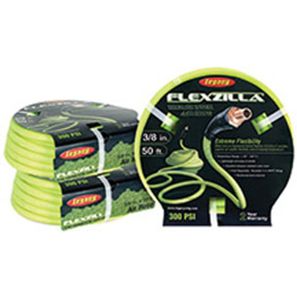 1/2" X 50' Flexzilla ZillaGreen Air Hose with 3/8" Ends HFZ1250YW3 1/2" X 50' Flexzilla ZillaGreen Air Hose with 3/8" Ends HFZ1250YW3