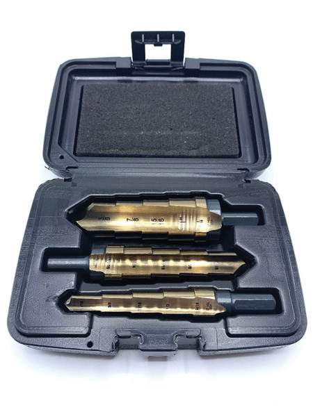 KnKut 3pc Hole Expansion Step Reamer Set 3KK4SR
