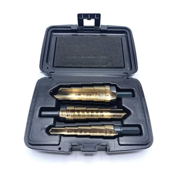 KnKut 3pc Hole Expansion Step Reamer Set 3KK4SR