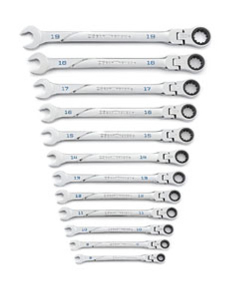 120XP Universal Spline Metric XL Combination Ratcheting Wrench Set, 12Pc 86229