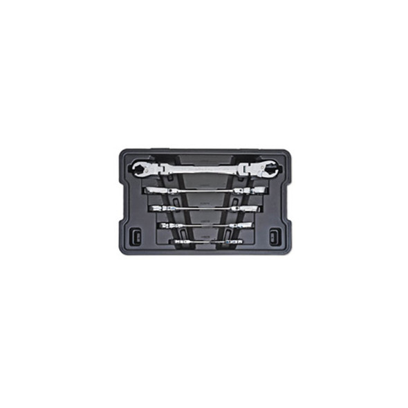 5 Pc. Ratcheting Flex Flare Nut Wrench Set- SAE 89100