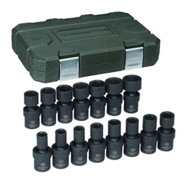 15 Pc. 1/2" Drive 6 Point Metric Universal Impact Socket Set 84939N