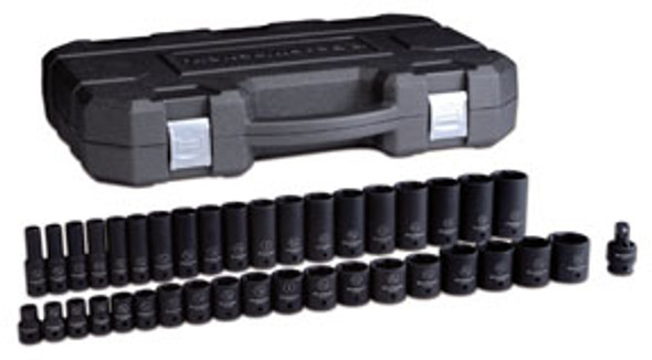 39 Pc. 1/2" Dr 6Pt SAE, Standard/Deep Impact Socket Set 84947N