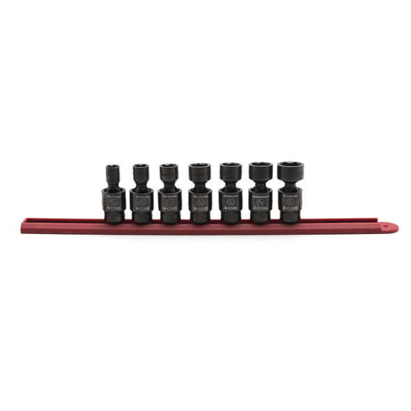 7 Pc. 3/8" Drive 6 Point Standard X-CORE Pinless Universal Impact SAE Socket Set 84974