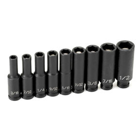 12-Piece 1/4 in. Drive 6-Point SAE Deep Magnetic Impact Socket Set 9709DG