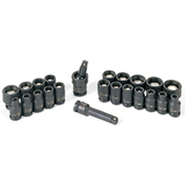 23-Piece 1/4 in. Drive 6-Point SAE and Metric Magnetic Impact Socket Set 9723G