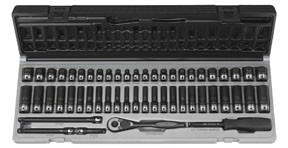 53-Piece 1/4 in. Drive 12-Point SAE/Metric Standard and Deep Duo Impact Socket Set 89253CRD