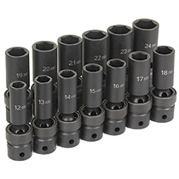 13-Piece 1/2 in. Drive Deep Length Metric Universal Socket Set 1313UMD