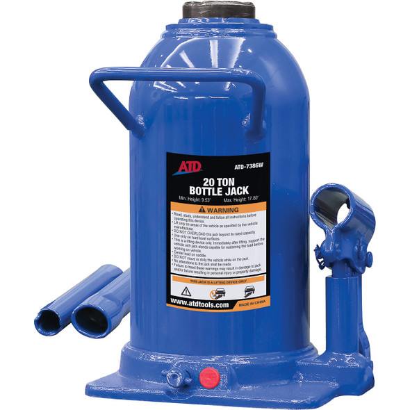 20-Ton Heavy-Duty Hydraulic Side Pump Bottle Jack 7386W