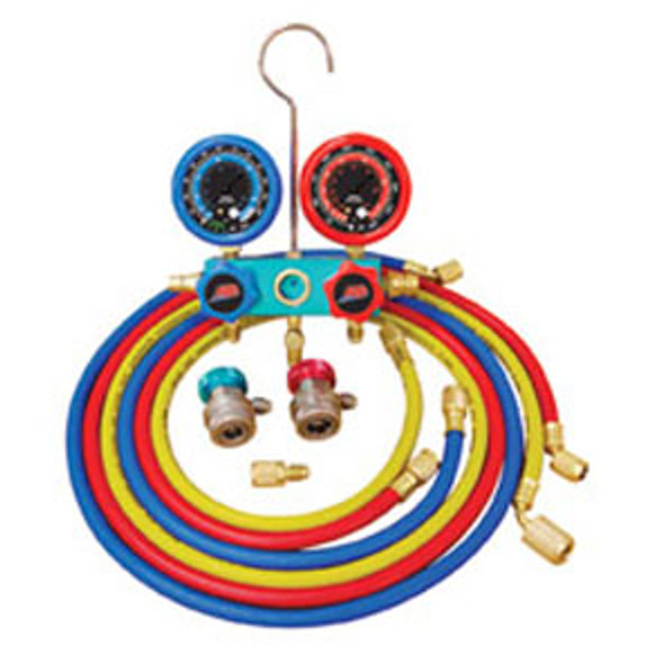 Deluxe Dual  R134a/R12  Aluminum A/C  Manifold Gauge Set 3696 Deluxe Dual  R134a/R12  Aluminum A/C  Manifold Gauge Set 3696